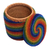 Beaded rattan basket, 'Rainbow Whirlpool' - Beaded rattan basket (image 2d) thumbail