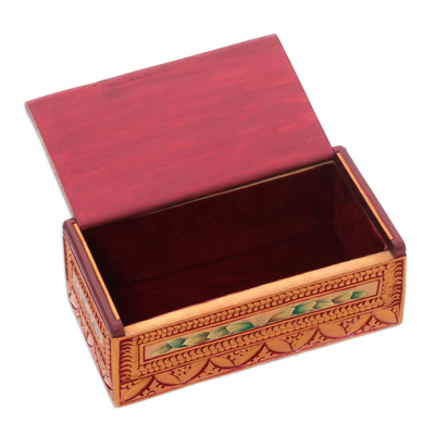 Wood Jewellery box, 'Butterflies in Paradise' - Wood Jewellery box