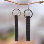 Ebony drop earrings, 'You' - Ebony drop earrings
