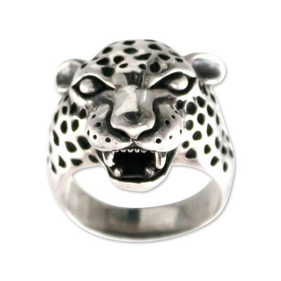 Men's sterling silver ring, 'Leopard' - Men's Sterling Silver Ring from Indonesia