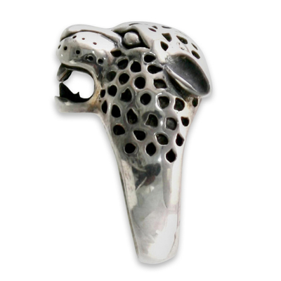 Men's sterling silver ring, 'Leopard' - Men's Sterling Silver Ring from Indonesia