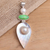 Cultured pearl and green turquoise pendant, 'Angel Voice' - Cultured pearl and green turquoise pendant