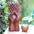 Wood sculpture, 'Friendly Post' - Indonesian Suar Wood Sculpture
