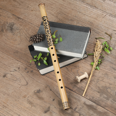 Bamboo flute, 'Jasmine Lattice' - Bamboo flute