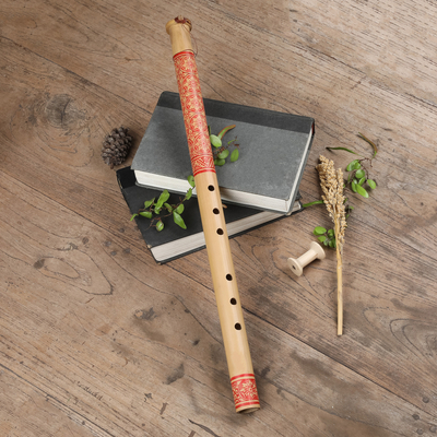 Bamboo flute, 'Bali Rose' - Handmade Bamboo Flute