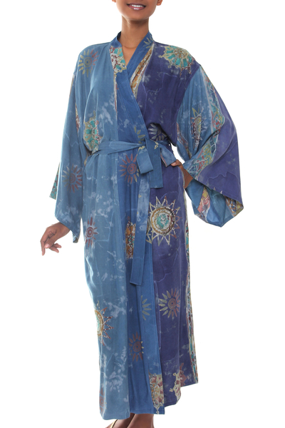 Batikmantel für Damen - Handgefertigte Batik-Robe für Damen