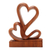 Wood sculpture, 'Two Hearts' - Carved Wood Romantic Sculpture
