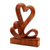 Wood sculpture, 'Two Hearts' - Carved Wood Romantic Sculpture (image 2b) thumbail