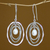 Cultured pearl dangle earrings, 'Oval Orbits' - Cultured pearl dangle earrings