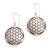 Sterling silver and wood dangle earrings, 'Flower of Life' - Hand Crafted Sterling Silver Dangle Earrings