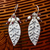 Pearl and garnet dangle earrings, 'Leaves in Dew' - Pearl and garnet dangle earrings (image 2) thumbail