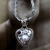 Pearl and garnet heart necklace, 'So in Love' - Sterling Silver and Pearl Heart Necklace (image 2) thumbail