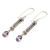 Amethyst dangle earrings, 'Bali Birthright' - Amethyst Sterling Silver Dangle Earrings (image 2c) thumbail