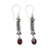 Garnet dangle earrings, 'Bali Birthright' - Sterling Silver Garnet Dangle Earrings thumbail
