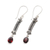 Garnet dangle earrings, 'Bali Birthright' - Sterling Silver Garnet Dangle Earrings (image 2c) thumbail