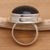 Onyx cocktail ring, 'Java Eclipse' - Round Onyx and Silver Cocktail Ring (image 2b) thumbail