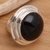 Onyx cocktail ring, 'Java Eclipse' - Round Onyx and Silver Cocktail Ring (image 2c) thumbail