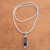 Smoky quartz pendant necklace, 'Paradise Lantern' - Sterling Silver and Smoky Quartz Pendant Necklace (image 2b) thumbail