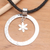 Sterling silver pendant necklace, 'Floral Halo' - Sterling silver pendant necklace