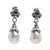 Pearl dangle earrings, 'White Lotus Bud' - Sterling Silver Pearl Dangle Earrings thumbail