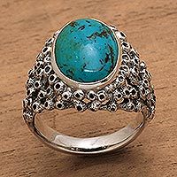 Featured review for Mens turquoise ring, Living Coral