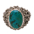 Men's turquoise ring, 'Living Coral' - Men's Hand Made Silver and Turquoise Ring from Indonesia (image 2a) thumbail