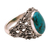 Men's turquoise ring, 'Living Coral' - Men's Hand Made Silver and Turquoise Ring from Indonesia (image 2e) thumbail