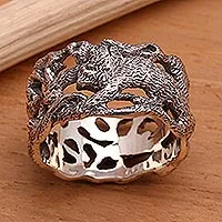 Anillo de plata de ley para hombre. - Anillo de banda de plata esterlina hecho a mano para hombre