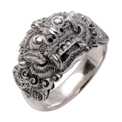 Men's sterling silver ring, 'Goodness' - Men's Handmade Sterling Silver Band Ring