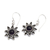 Amethyst dangle earrings, 'Sunflowers' - Floral Sterling Silver Amethyst Earrings 