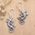 Sterling silver dangle earrings, 'Gecko Shuffle' - Sterling Silver Lizard Earrings thumbail