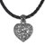 Sterling silver heart necklace, 'Love of Nature' - Sterling Silver and Leather Heart Necklace (image 2a) thumbail