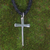 Men's sterling silver cross necklace, 'Holy Sacrifice' - Men's Sterling Silver Cross Necklace  (image 2c) thumbail