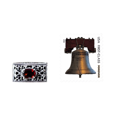 Garnet filigree ring, 'Royal Coronation' - Sterling Silver and Garnet Ring