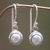 Cultured pearl dangle earrings, 'Full Moon' - Sterling Silver and Pearl Dangle Earrings (image 2) thumbail