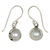 Cultured pearl dangle earrings, 'Full Moon' - Sterling Silver and Pearl Dangle Earrings (image 2a) thumbail