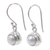 Cultured pearl dangle earrings, 'Full Moon' - Sterling Silver and Pearl Dangle Earrings (image 2d) thumbail