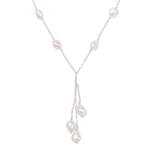 Pearl Y necklace, 'Moonlit Dancer' - Artisan Crafted Sterling Silver and Pearls Y Necklace