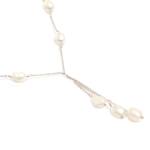 Pearl Y necklace, 'Moonlit Dancer' - Artisan Crafted Sterling Silver and Pearls Y Necklace