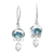 Pendientes colgantes de perla cultivada y topacio azul, 'Sky Fantasy' - Pendientes colgantes de plata con topacio azul y perla