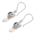 Cultured pearl and blue topaz dangle earrings, 'Sky Fantasy' - Blue Topaz and Pearl Silver Dangle Earrings (image 2e) thumbail
