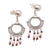 Pearl and garnet chandelier earrings, 'Mutual Harmony' - Sterling Silver and Pearl Chandelier Earrings thumbail