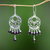 Pearl chandelier earrings, 'Dark Moonbeams' - Pearl Sterling Silver Chandelier Earrings