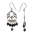 Pearl chandelier earrings, 'Dark Moonbeams' - Pearl Sterling Silver Chandelier Earrings