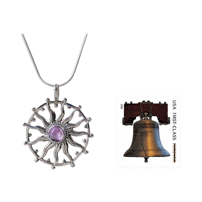 Halskette mit Amethyst-Anhänger - Einzigartige Halskette aus Silber und Amethyst