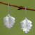 Sterling silver dangle earrings, 'Glistening Leaves' - Fair Trade Sterling Silver Leaf Earrings (image 2) thumbail