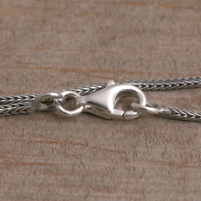 Sterling silver pendant necklace, 'Glistening Leaf' - Handmade Sterling Silver Pendant Necklace