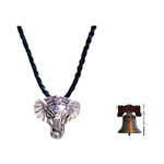 Men's silver and leather necklace, 'Wise Ganesha' - Men's Handmade Sterling Silver and Amethyst Necklace