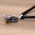 Men's sterling silver and leather necklace, 'Ganesha' - Men's Sterling Silver Pendant Necklace (image 2e) thumbail