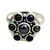 Pearl cocktail ring, 'Black Rose' - Handcrafted Silver and Pearl Flower Ring (image 2b) thumbail
